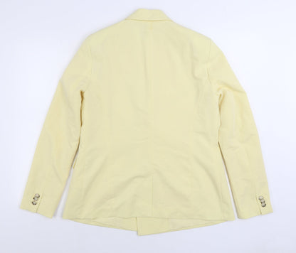 Pull&Bear Womens Yellow Jacket Blazer Size L Button