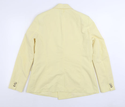 Pull&Bear Womens Yellow Jacket Blazer Size L Button