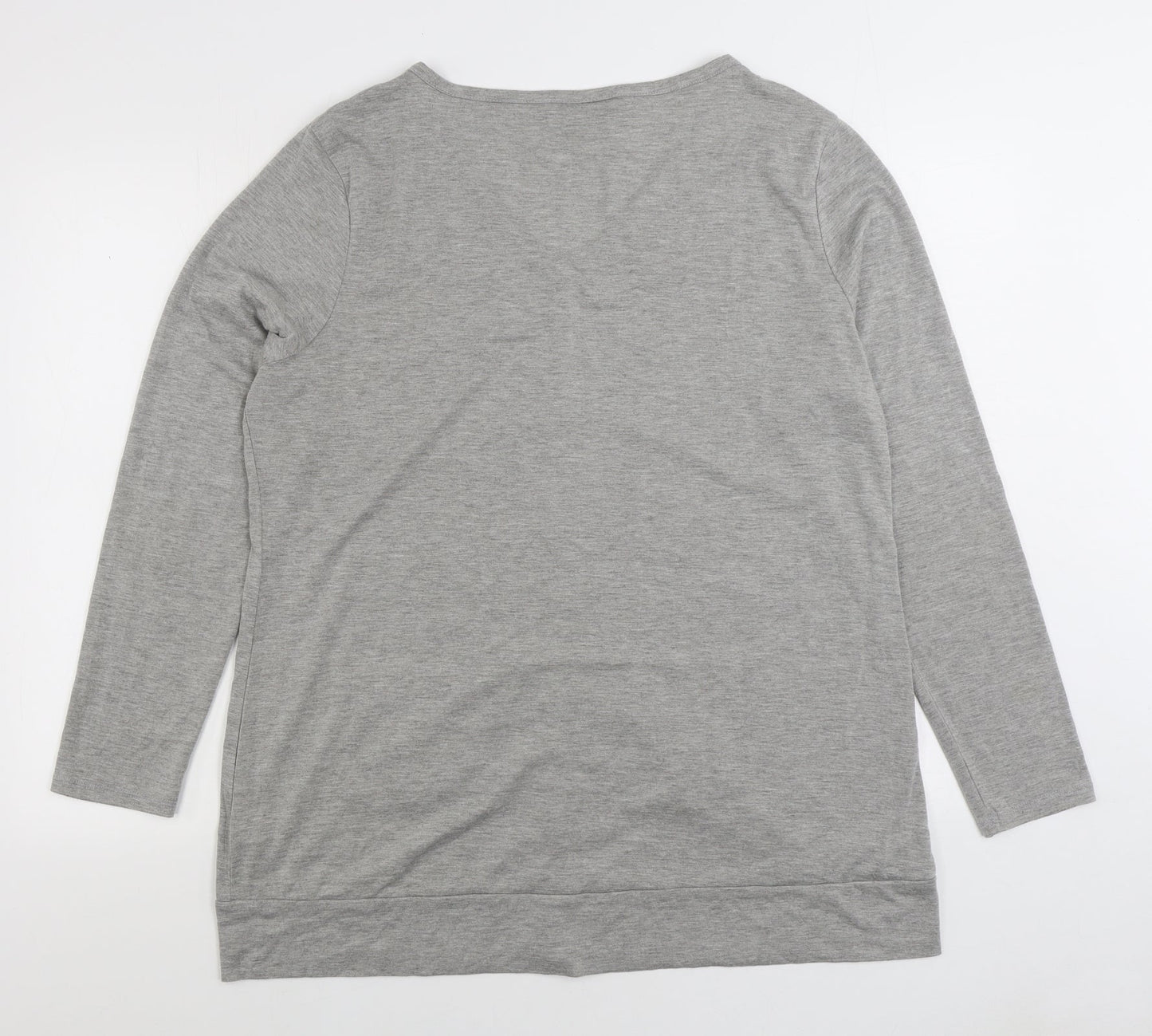 B. You Womens Grey V-Neck Viscose Cardigan Jumper Size 10