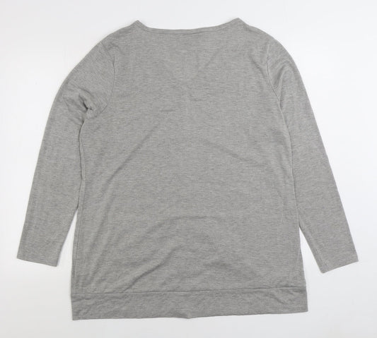 B. You Womens Grey V-Neck Viscose Cardigan Jumper Size 10