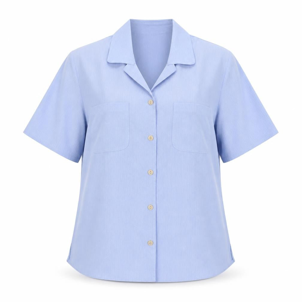 Womens UK Size 14 Berkertex Blue Basic Button-Up