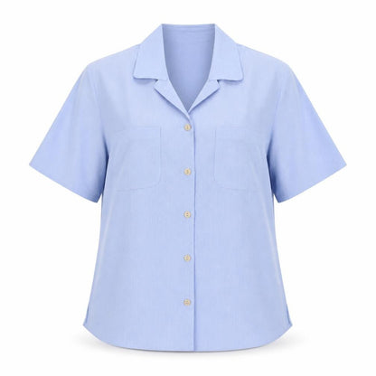 Womens UK Size 14 Berkertex Blue Basic Button-Up