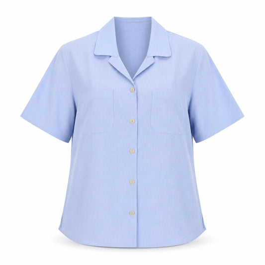 Womens UK Size 14 Berkertex Blue Basic Button-Up