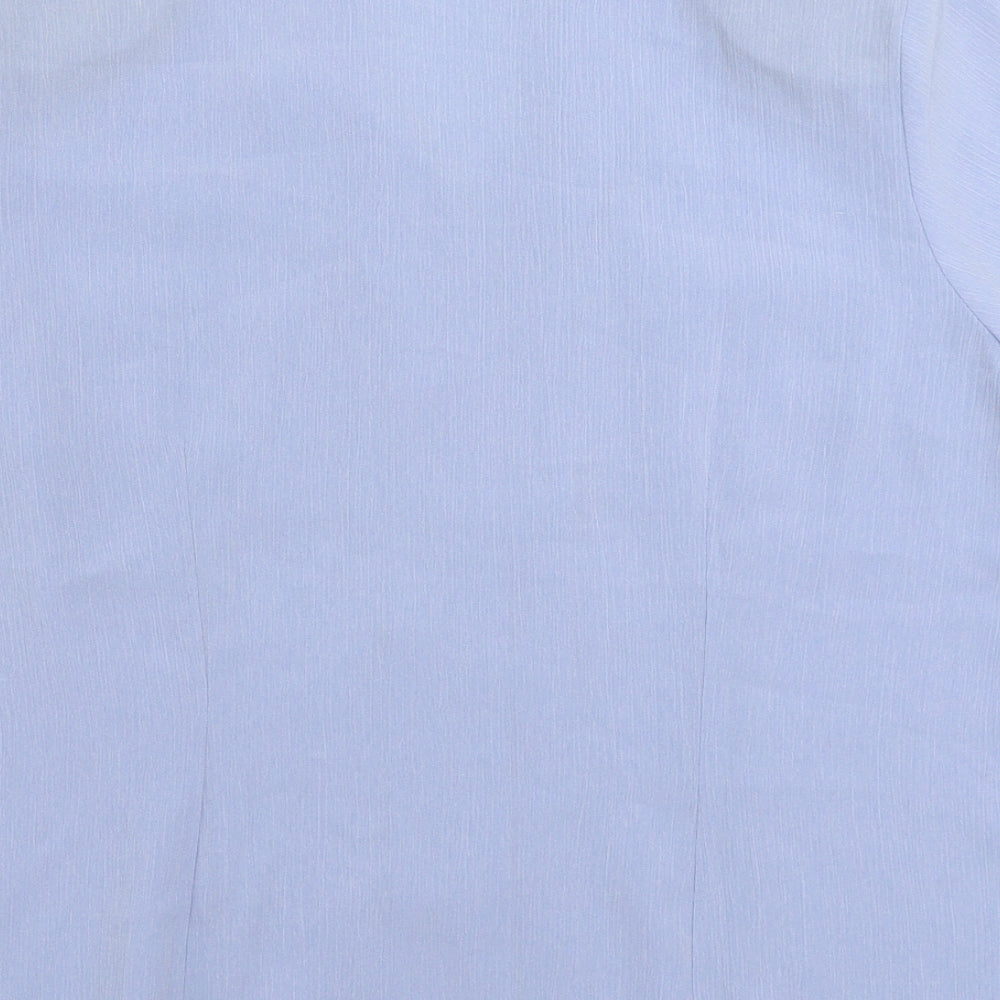 Berkertex Womens Blue Polyester Basic Button-Up Size 14 Collared