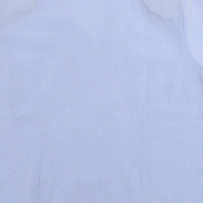 Berkertex Womens Blue Polyester Basic Button-Up Size 14 Collared