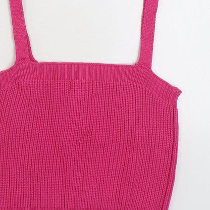 Womens UK Size 10 Apricot Pink Camisole Tank