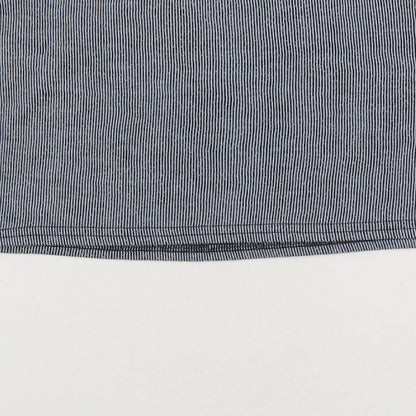 Nasty Gal Womens Blue Striped Polyester Pullover Sweatshirt Size 10 Pullover - Cropped