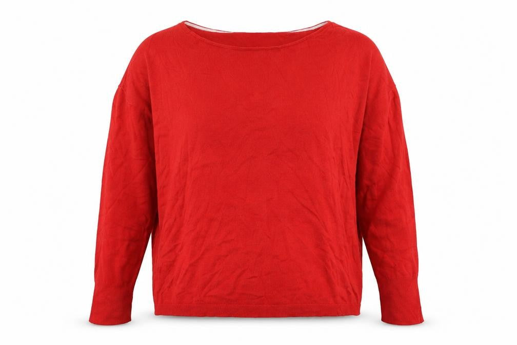 Marella Womens Red Boat Neck Acrylic Pullover Jumper Size M