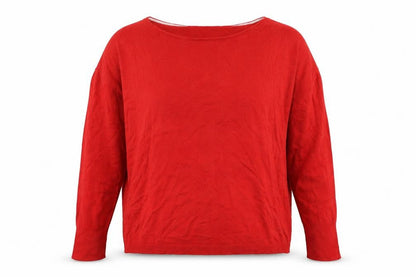 Marella Womens Red Boat Neck Acrylic Pullover Jumper Size M