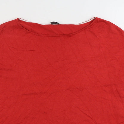Marella Womens Red Boat Neck Acrylic Pullover Jumper Size M