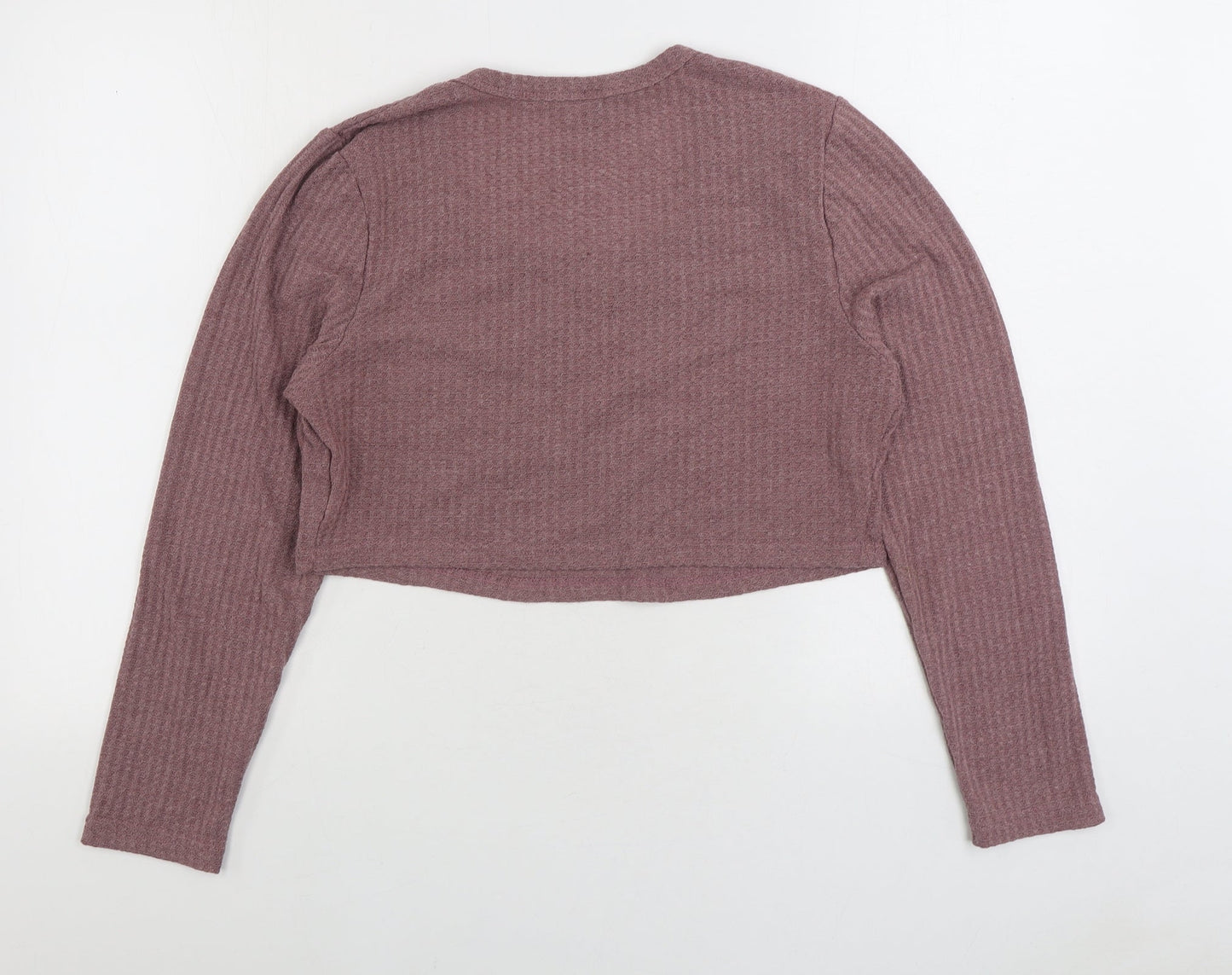 SheIn Womens Purple Scoop Neck Polyester Pullover Jumper Size 2XL - Cropped