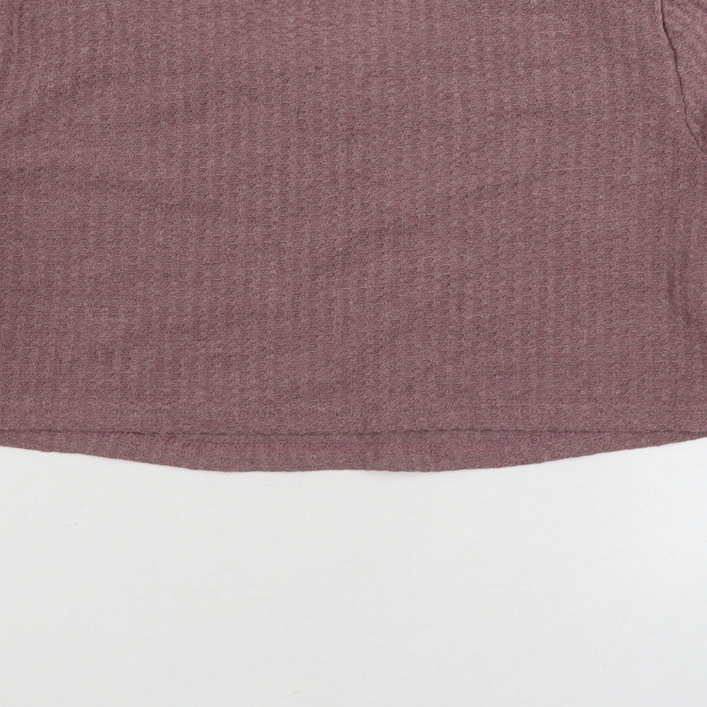 SheIn Womens Purple Scoop Neck Polyester Pullover Jumper Size 2XL - Cropped