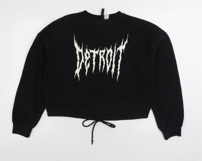 Womens UK Size M Divided by H&M Black Pullover Sweatshirt