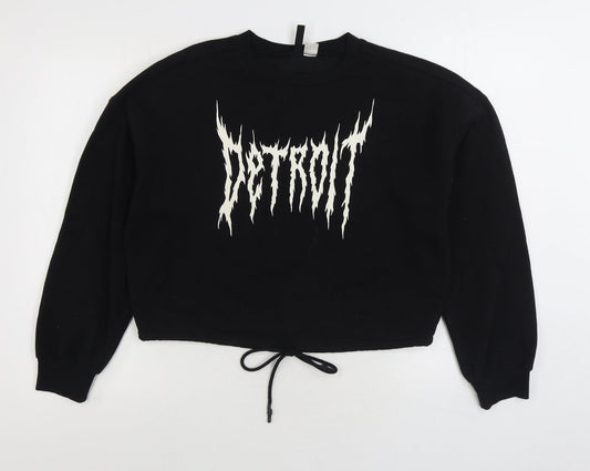 Womens UK Size M Divided by H&M Black Pullover Sweatshirt