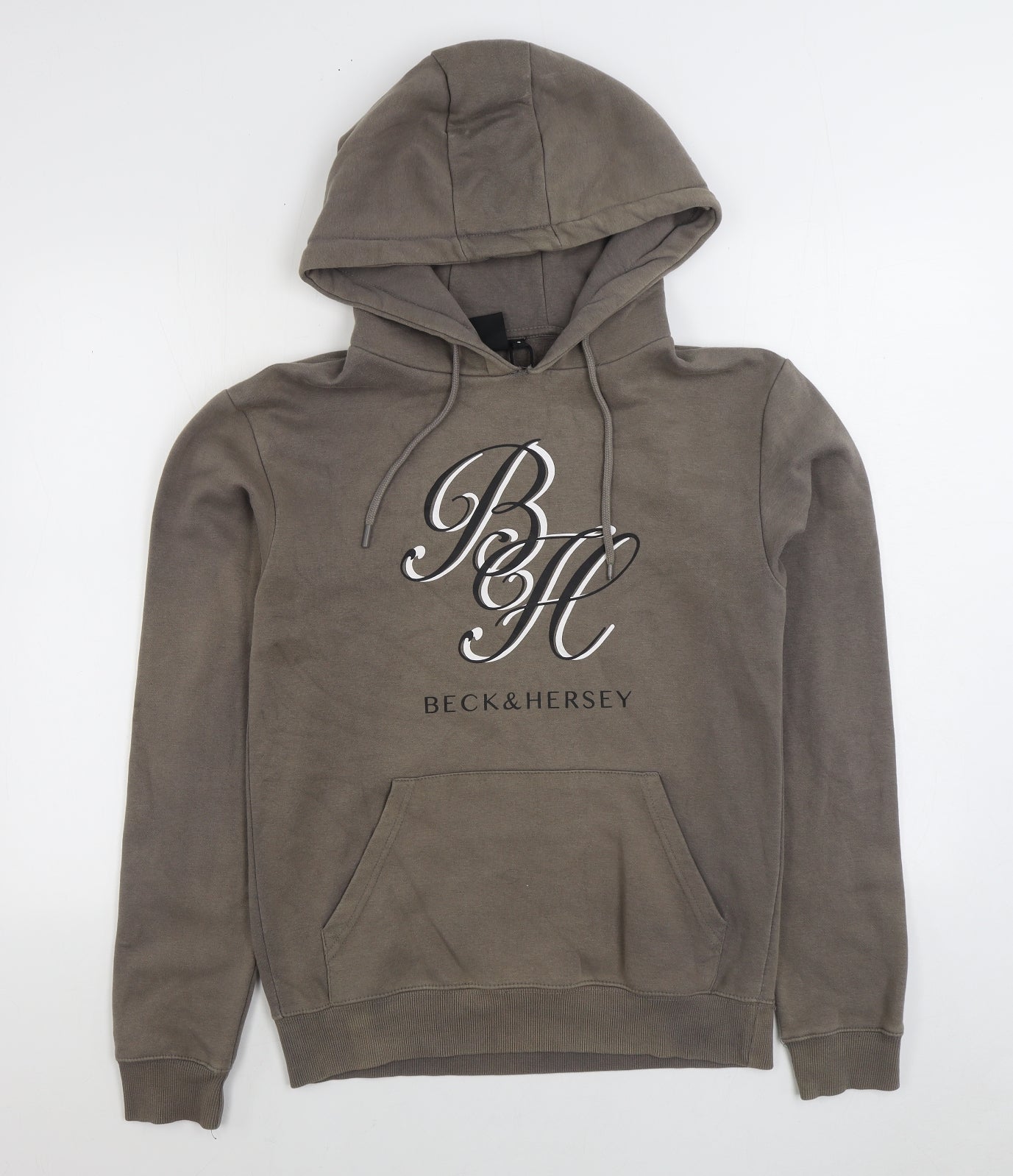 Mens UK Size S Beck & Hersey Grey Pullover Hoodie