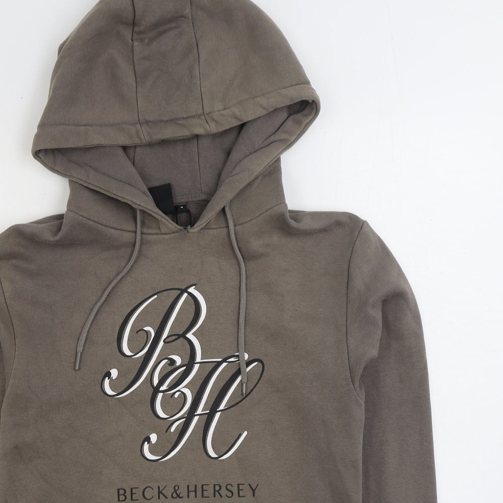 Mens UK Size S Beck & Hersey Grey Pullover Hoodie