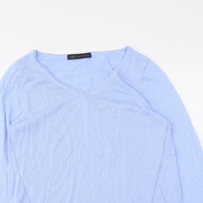 Womens UK Size 8 Marks and Spencer Blue Pullover Jumper