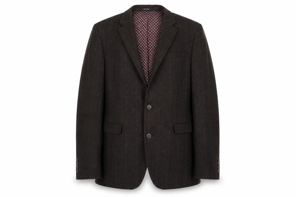 Cedarwood State Mens Brown Striped Wool Jacket Suit Jacket Size M