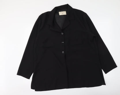 Bonmarché Womens Black Polyester Basic Button-Up Size 20 Collared