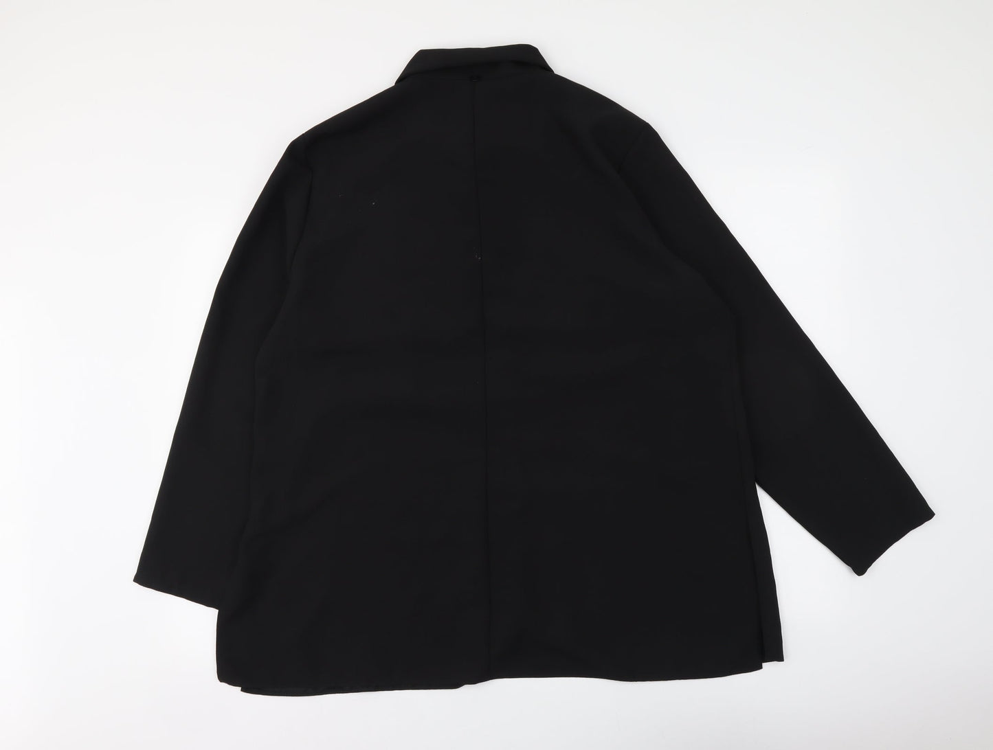 Bonmarché Womens Black Polyester Basic Button-Up Size 20 Collared