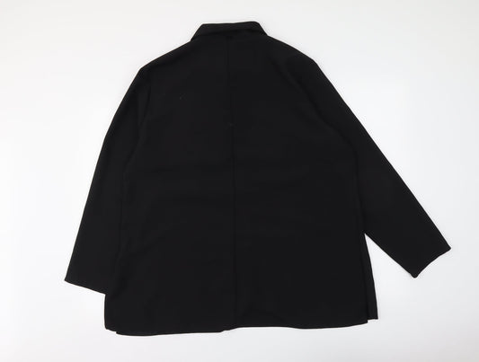 Bonmarché Womens Black Polyester Basic Button-Up Size 20 Collared