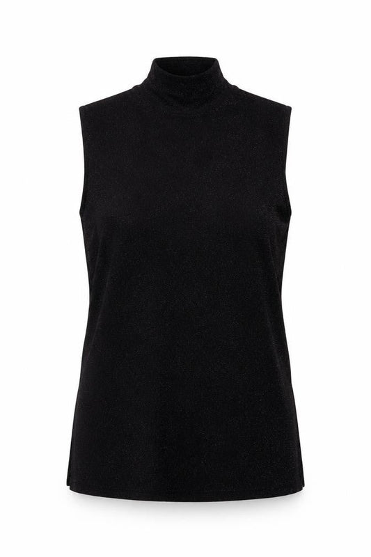 Sky Design Womens Black Polyester Basic Tank Size M High Neck