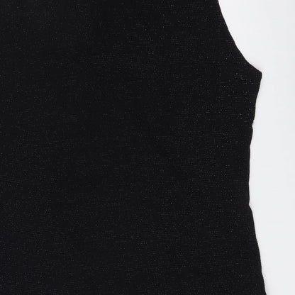 Sky Design Womens Black Polyester Basic Tank Size M High Neck