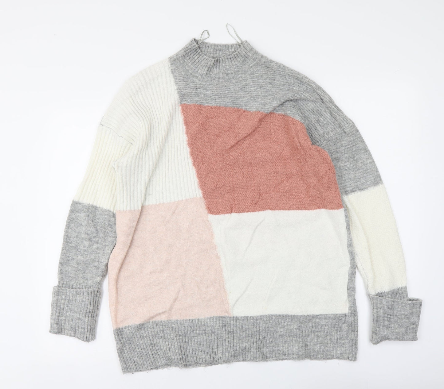 Womens UK Size M New Look Multicoloured Henley Jumper