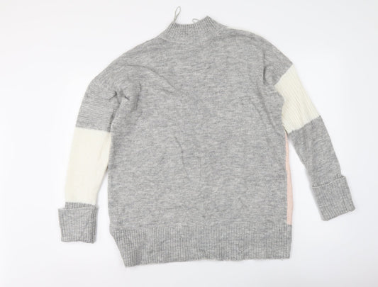 Womens UK Size M New Look Multicoloured Henley Jumper