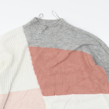 Womens UK Size M New Look Multicoloured Henley Jumper