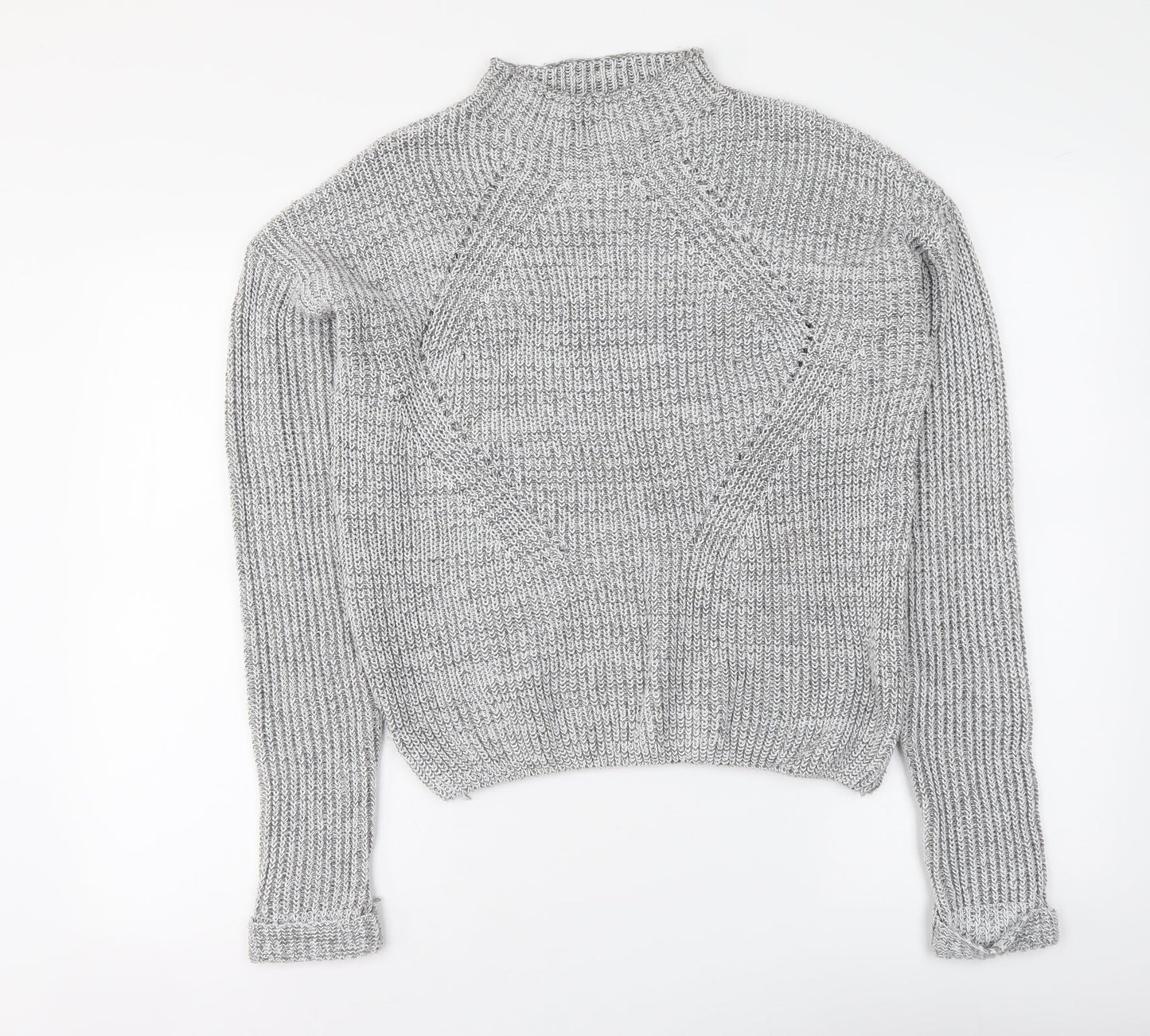 Primark Womens Grey Mock Neck Polyester Pullover Jumper Size S