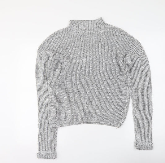Primark Womens Grey Mock Neck Polyester Pullover Jumper Size S
