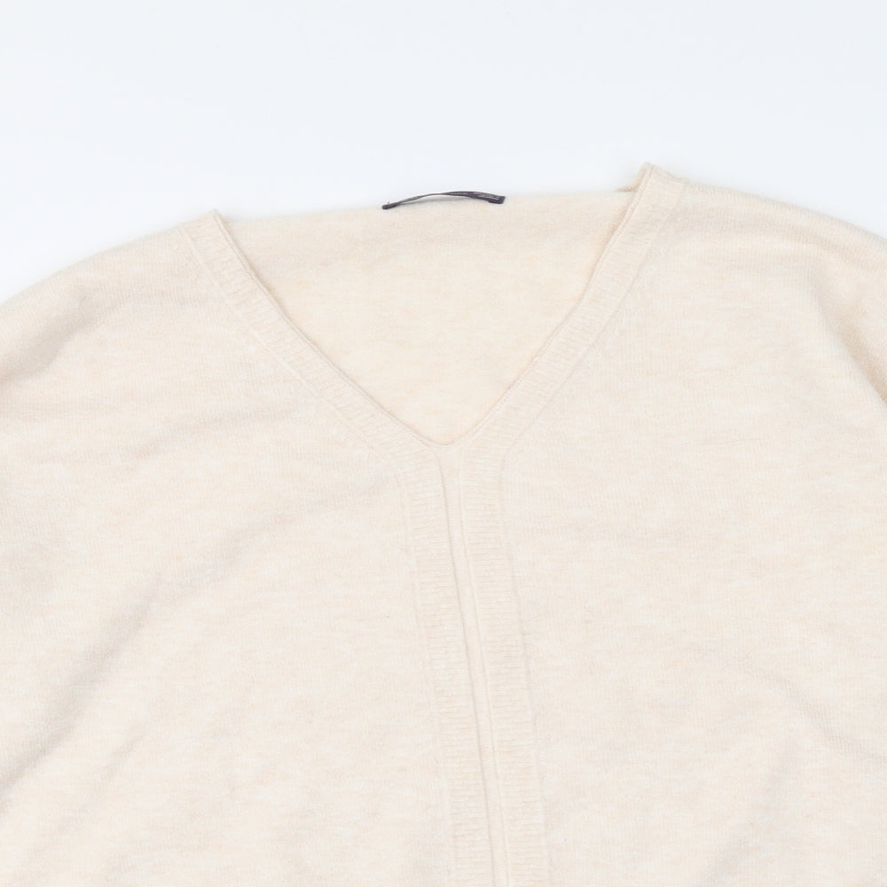 Womens UK Size 12 Marks and Spencer Beige Henley Jumper