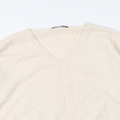 Womens UK Size 12 Marks and Spencer Beige Henley Jumper