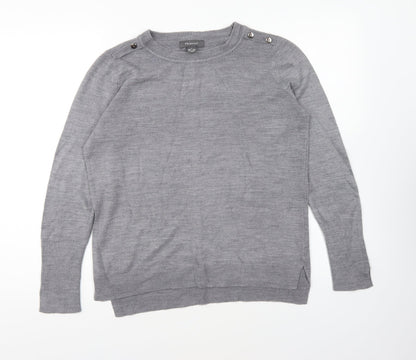 Primark Womens Grey Round Neck Acrylic Pullover Jumper Size S