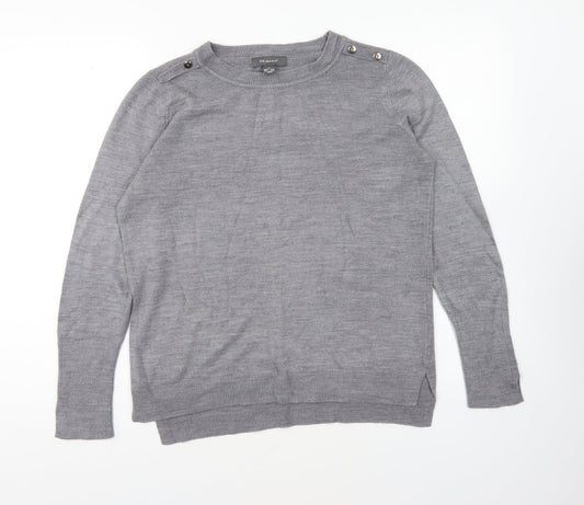 Primark Womens Grey Round Neck Acrylic Pullover Jumper Size S
