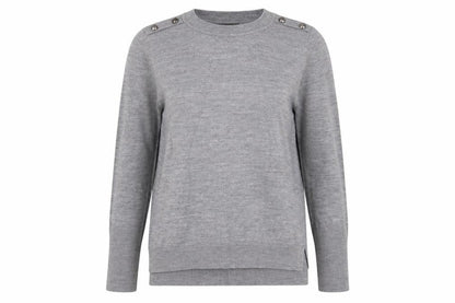 Primark Womens Grey Round Neck Acrylic Pullover Jumper Size S