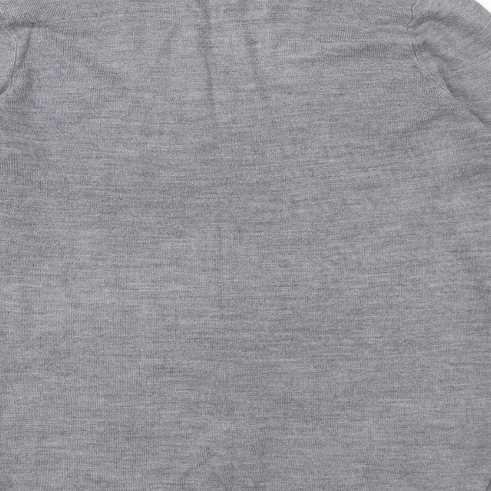Primark Womens Grey Round Neck Acrylic Pullover Jumper Size S