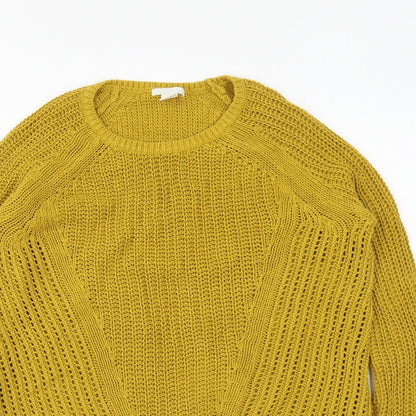 Womens UK Size S H&M Yellow Pullover Jumper