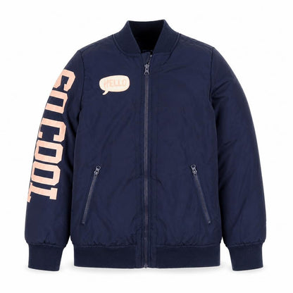 PEP&CO Girls Blue Bomber Jacket Coat Size 12 Years Zip - Snap Queen