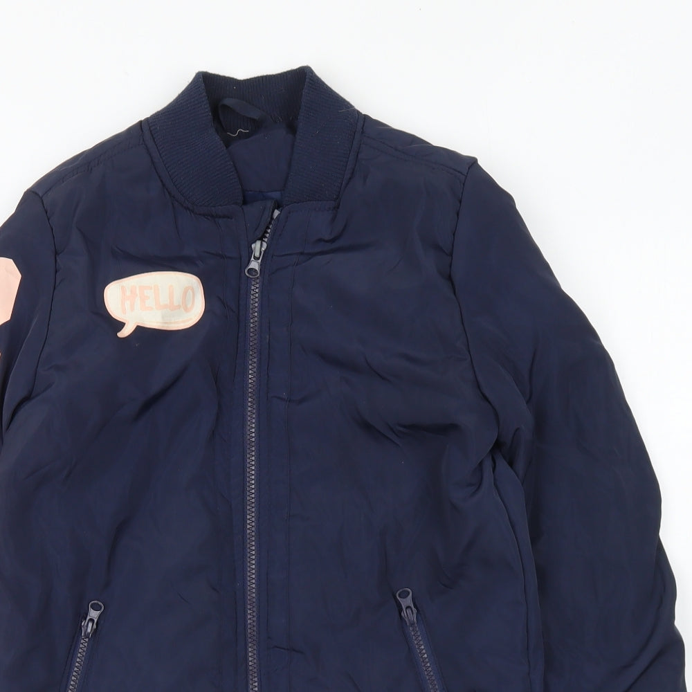 PEP&CO Girls Blue Bomber Jacket Coat Size 12 Years Zip - Snap Queen