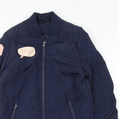 PEP&CO Girls Blue Bomber Jacket Coat Size 12 Years Zip - Snap Queen