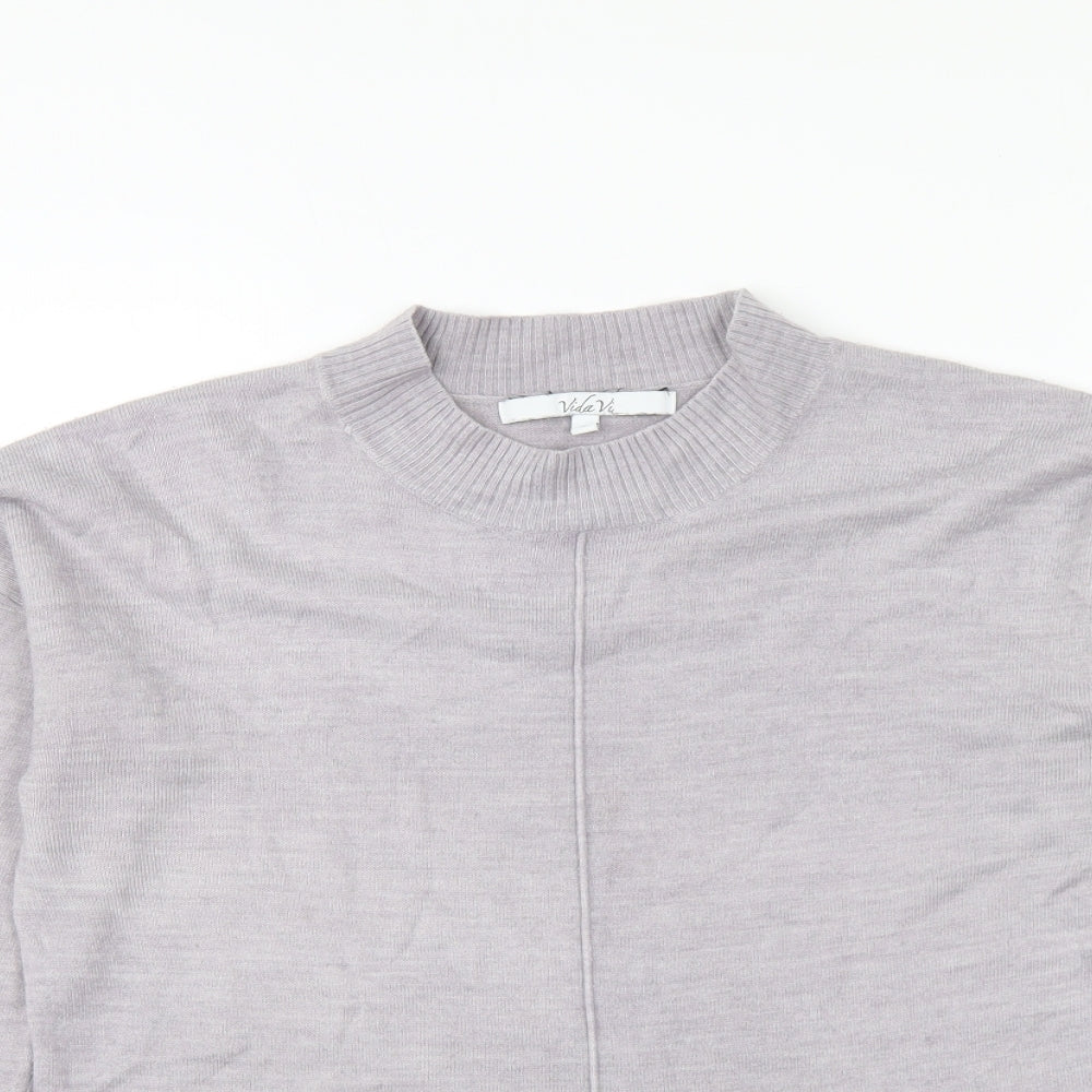 Womens UK Size M Vida Vi Grey Pullover Jumper