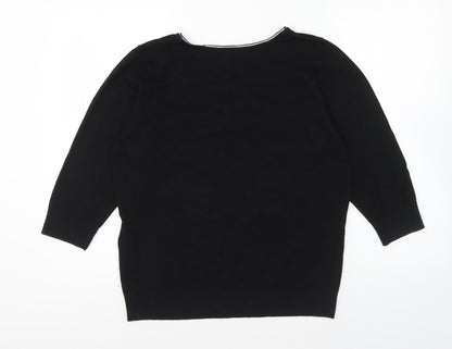 Per Una Mens Black V-Neck Viscose Pullover Jumper