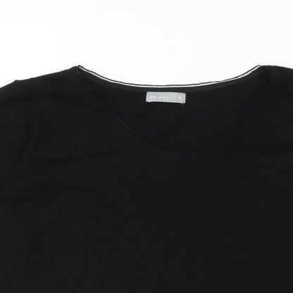 Per Una Mens Black V-Neck Viscose Pullover Jumper