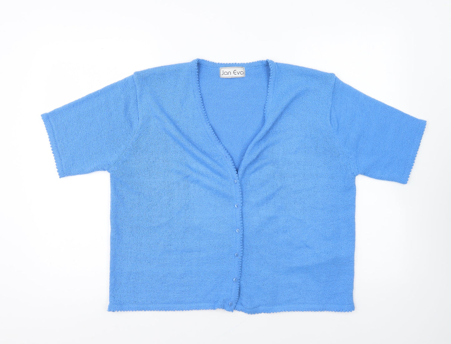 Womens UK Size XL Jan Eva Blue Cardigan Jumper