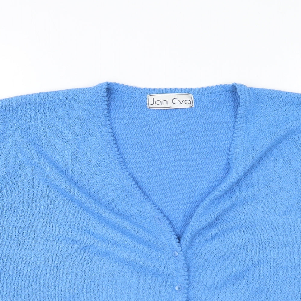 Womens UK Size XL Jan Eva Blue Cardigan Jumper