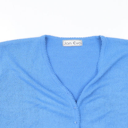 Womens UK Size XL Jan Eva Blue Cardigan Jumper
