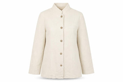 Preworn Womens Beige Jacket Size L Button