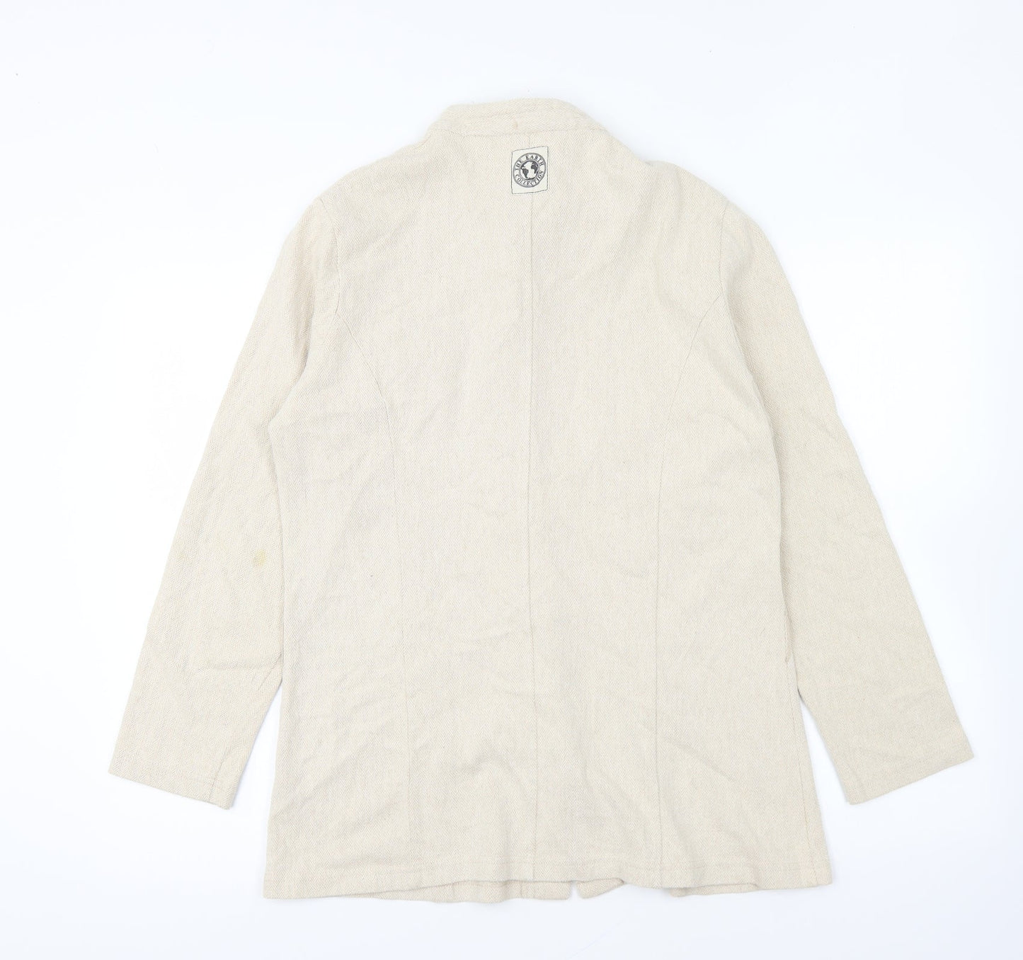 Preworn Womens Beige Jacket Size L Button